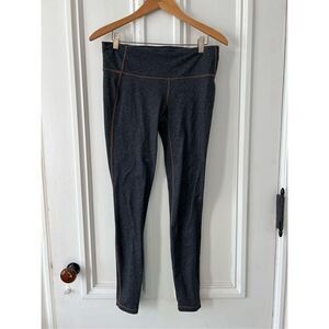 Gap charcoal gray and brown contrast stitching leggings M